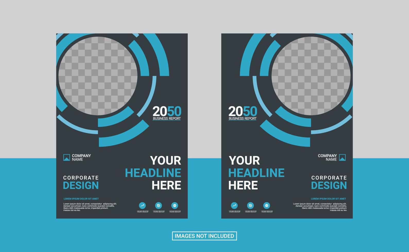 blaue Corporate Book Cover Design-Vorlage vektor