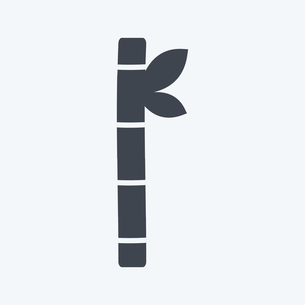 bambu pinne ikon i trendig glyph stil isolerad på mjuk blå bakgrund vektor