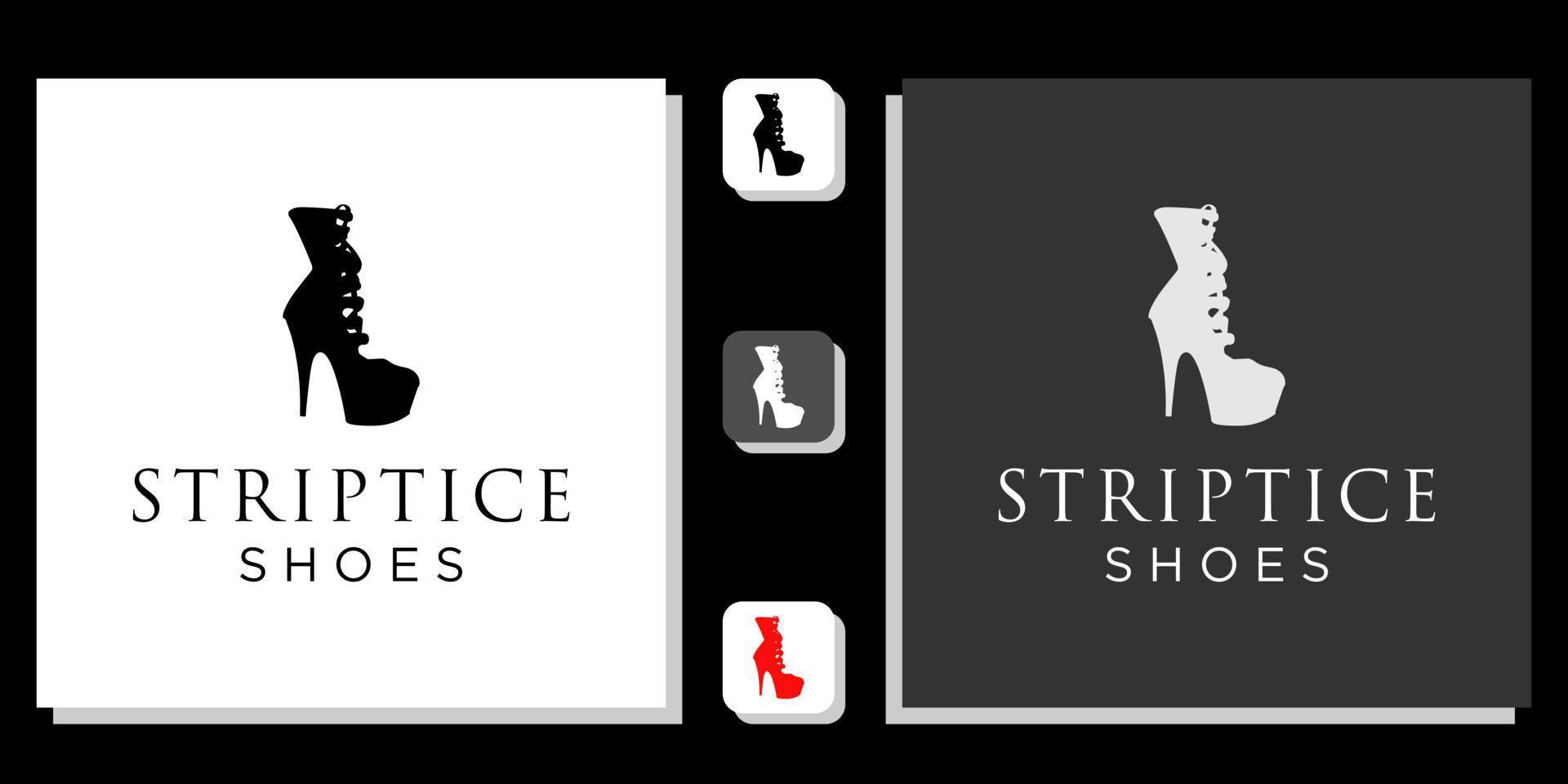 striptice skor symbol mode flicka butik butik med app mall vektor