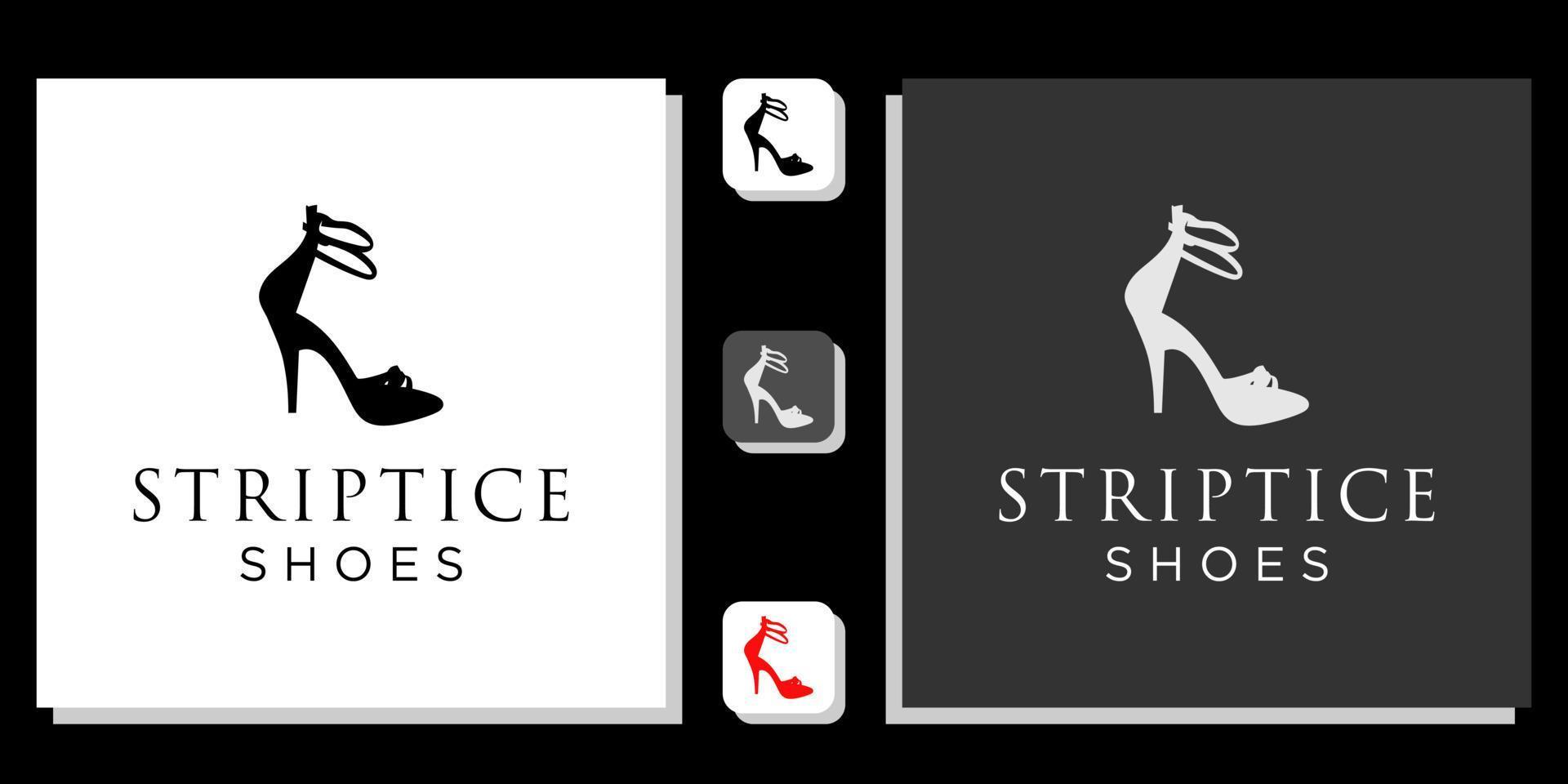 striptice skor symbol mode flicka butik butik med app mall vektor