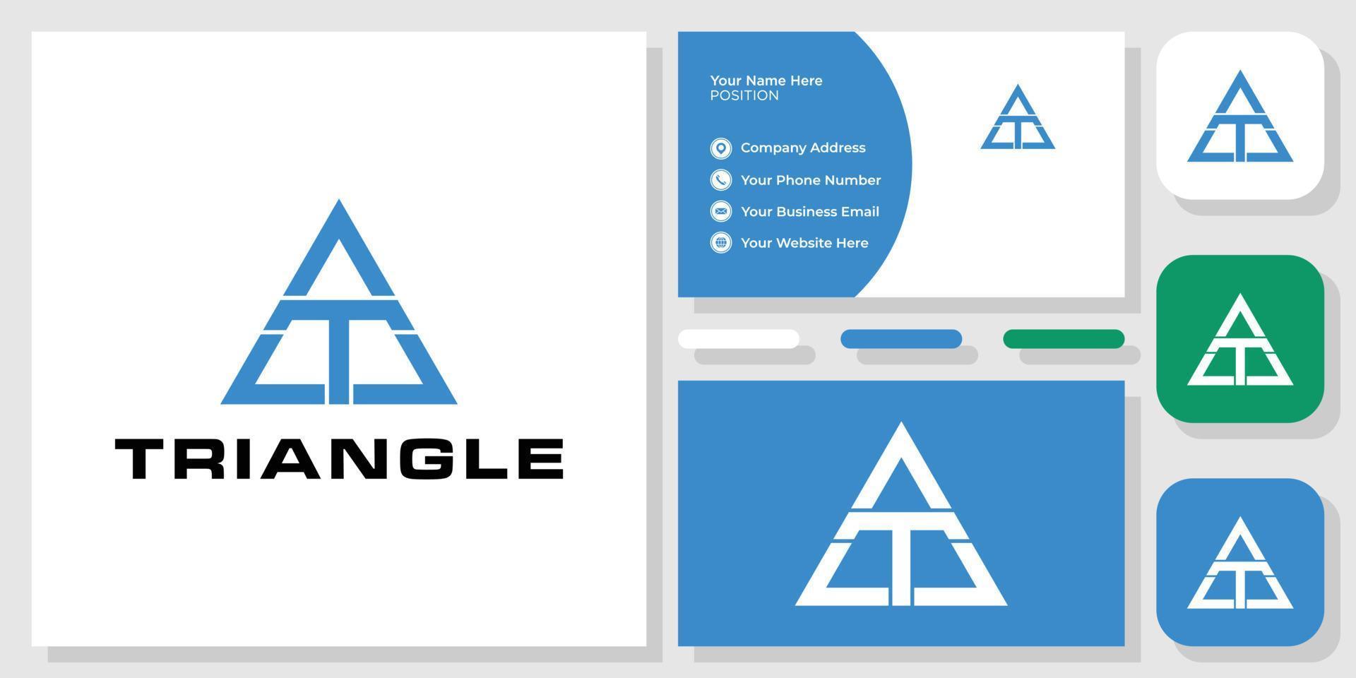 Dreiecksymbol abstraktes Anfangskapitalzentrum mit Visitenkartenschablone vektor