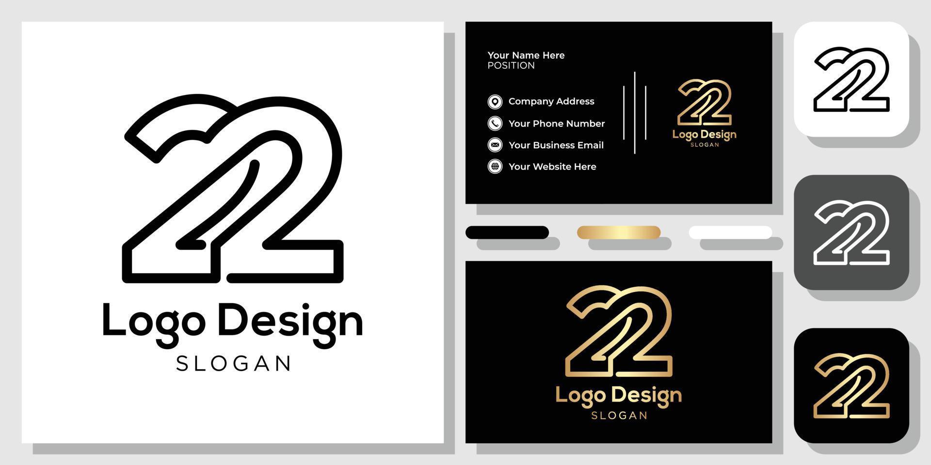 Logodesign Nummer 22 Schwarzgold mit Visitenkartenvorlage vektor