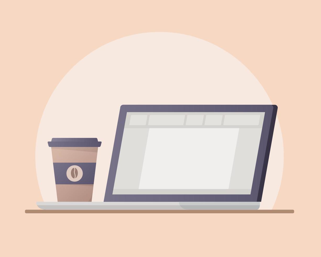 Laptop-Kaffee gut für Besprechungspause Geschäftsmann Café Internet-Café vektor