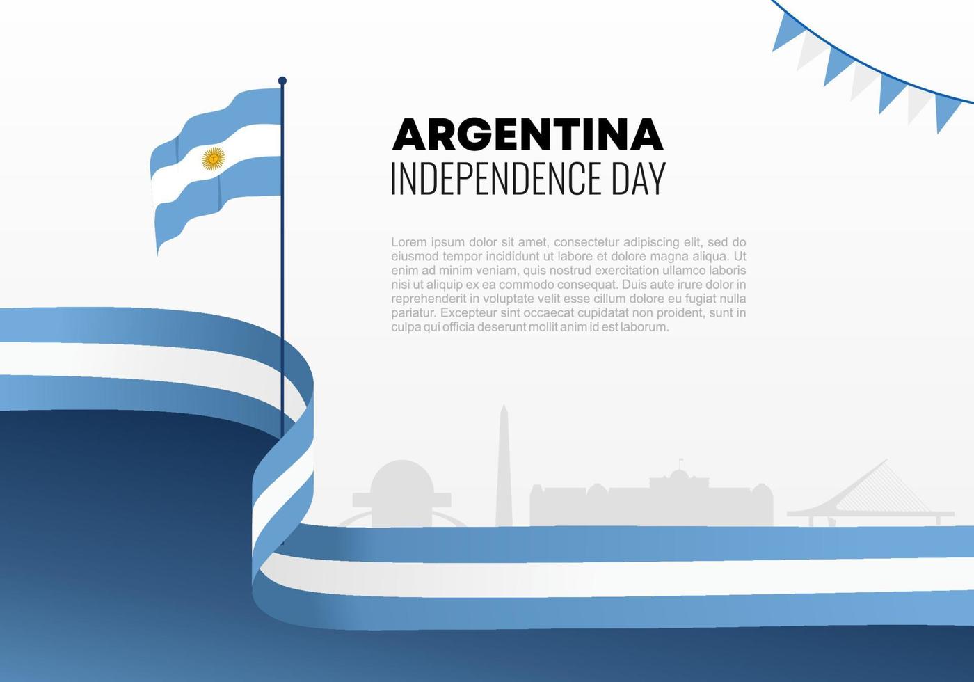 Nationalfeiertag der Unabhängigkeit Argentiniens am 9. Juli. vektor