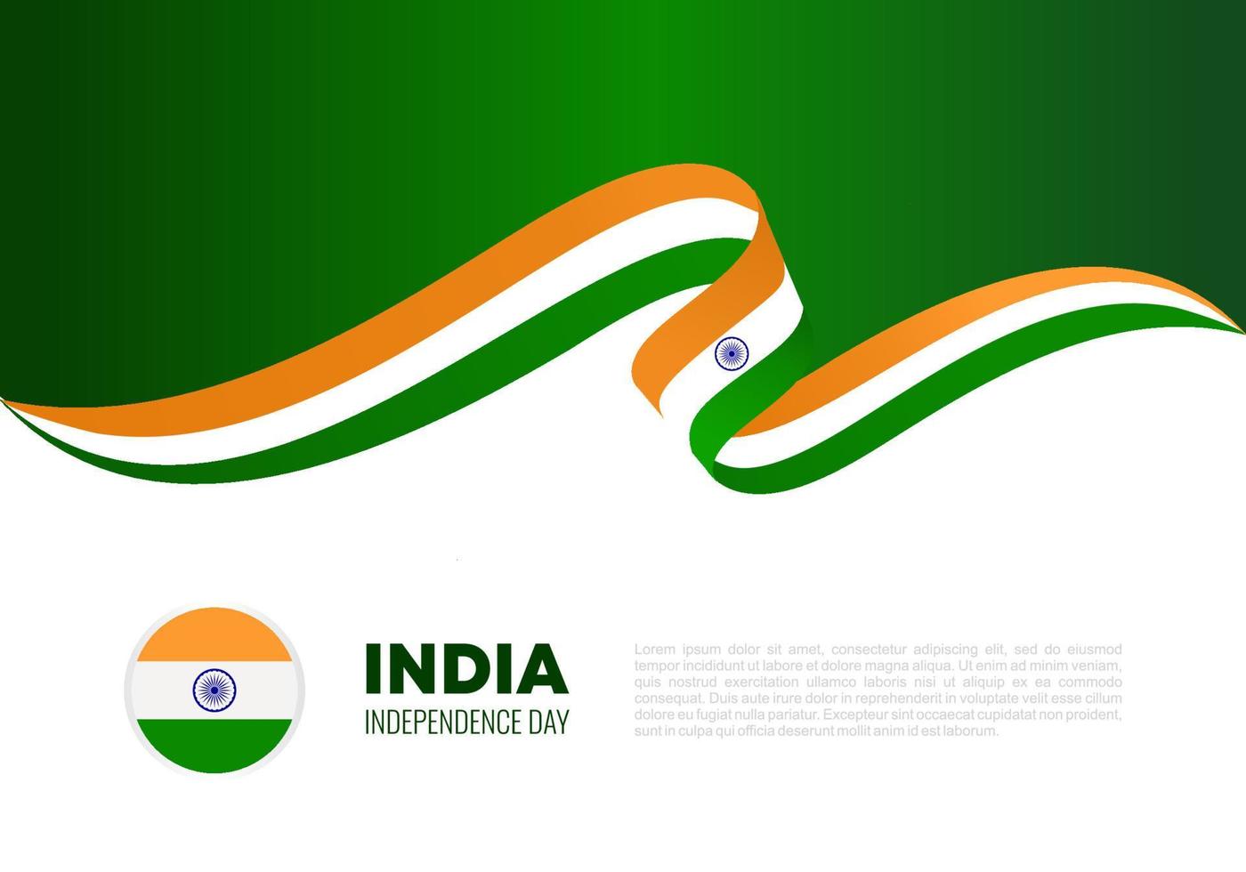 Indiens självständighetsdag nationellt firande den 15 augusti. vektor