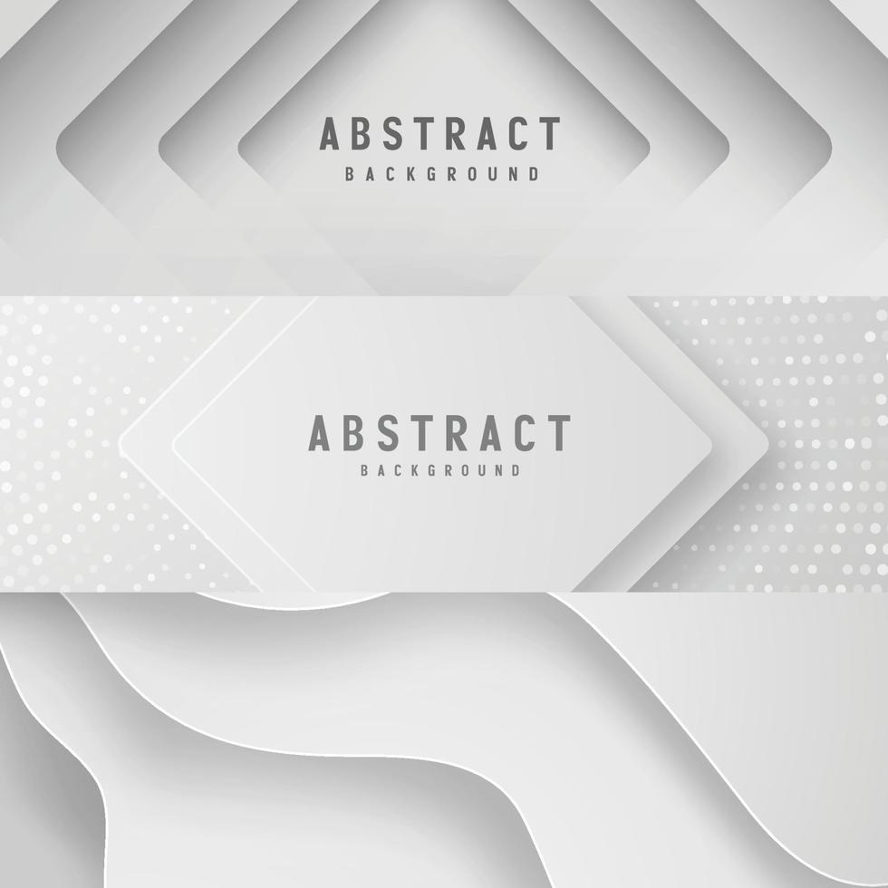 Banner abstrakte geometrische weiße und graue Farbe Hintergrund Vector Illustration.