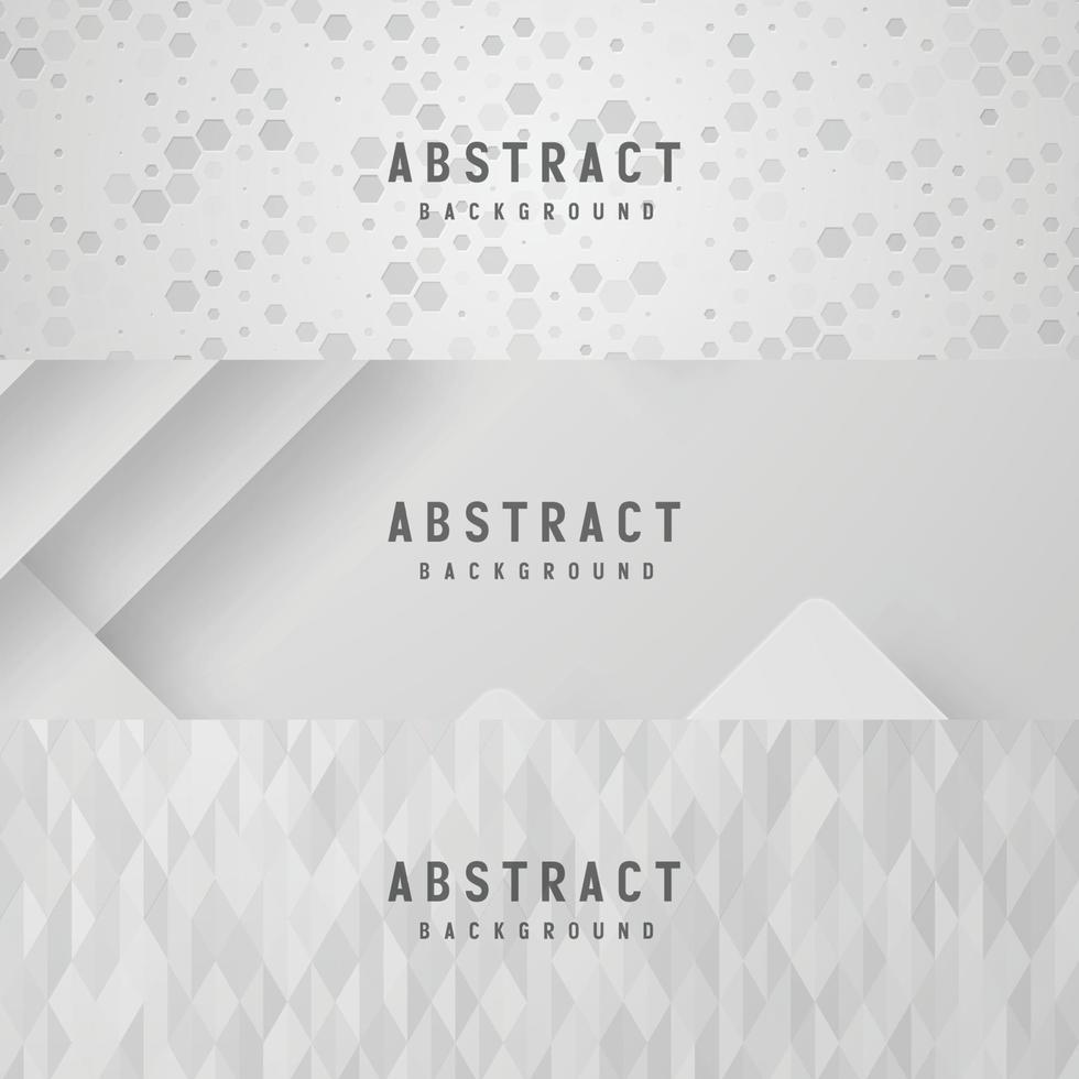 Banner abstrakte geometrische weiße und graue Farbe Hintergrund Vector Illustration.