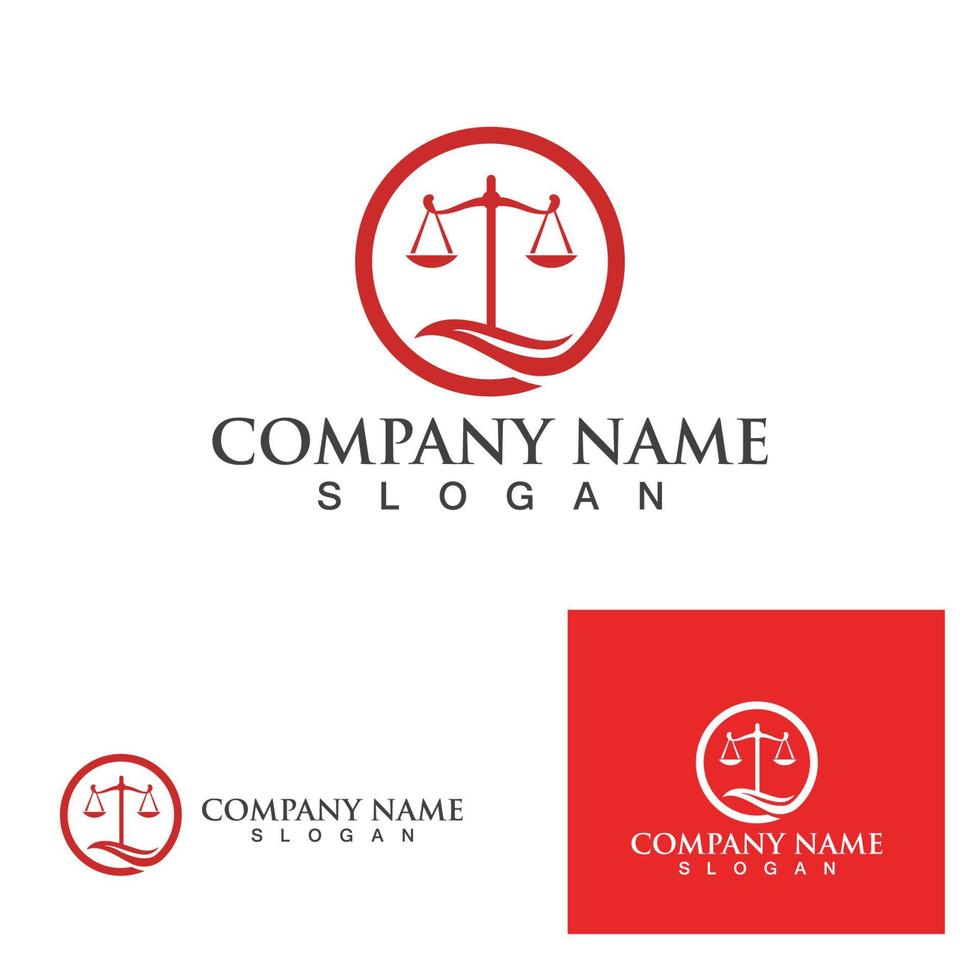 rättvisa advokat logotyp och symboler mall ikoner app vektor