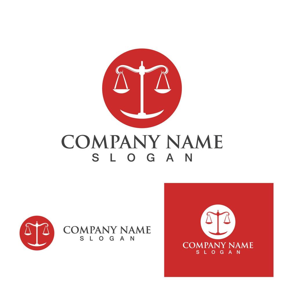 rättvisa advokat logotyp och symboler mall ikoner app vektor