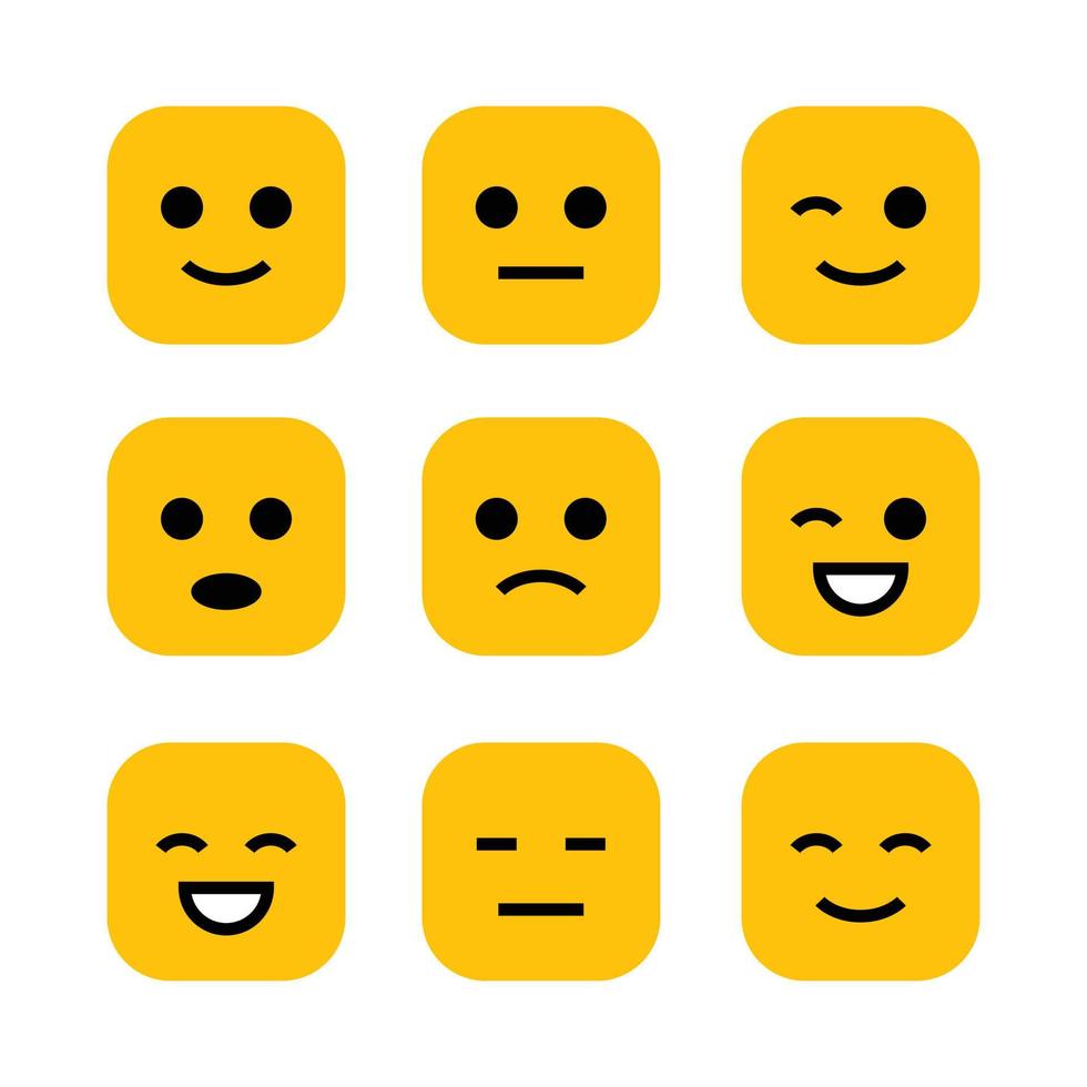 gelbe Emojis für Emoticons im Chat vektor