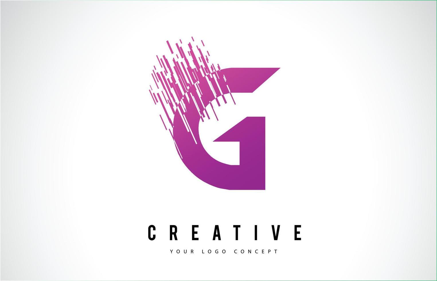 g-Brief-Logo-Design mit lila Farben vektor