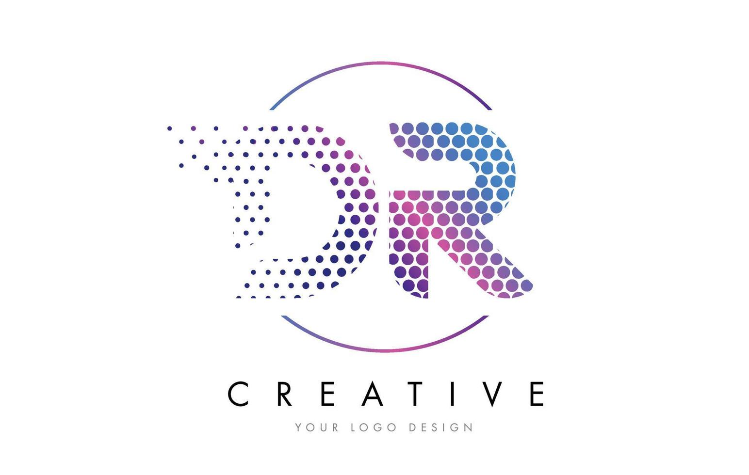 dr dr rosa magenta gepunktete blase brief logo design vektor