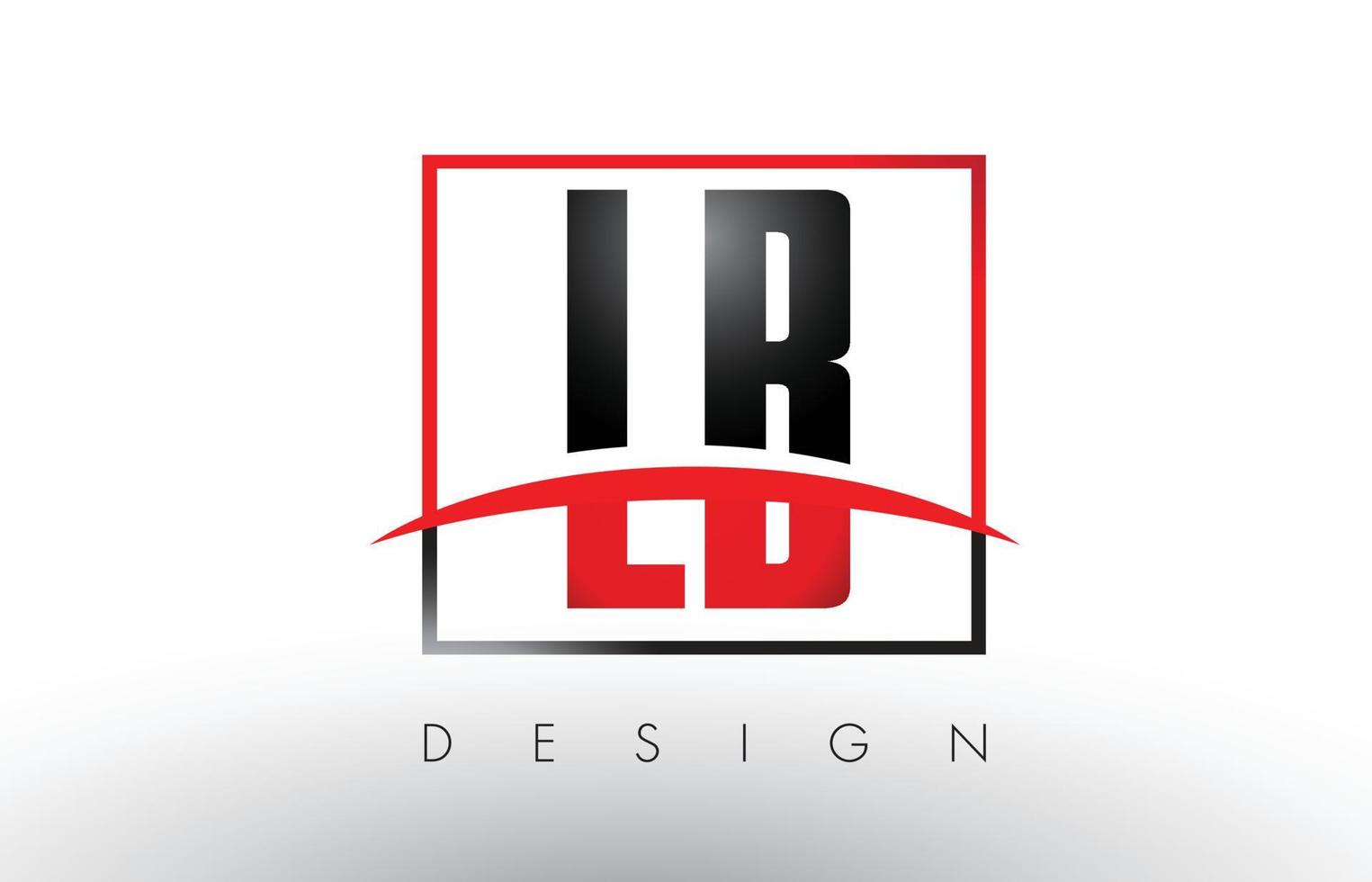 lb lb logobokstäver med röda och svarta färger och swoosh. vektor