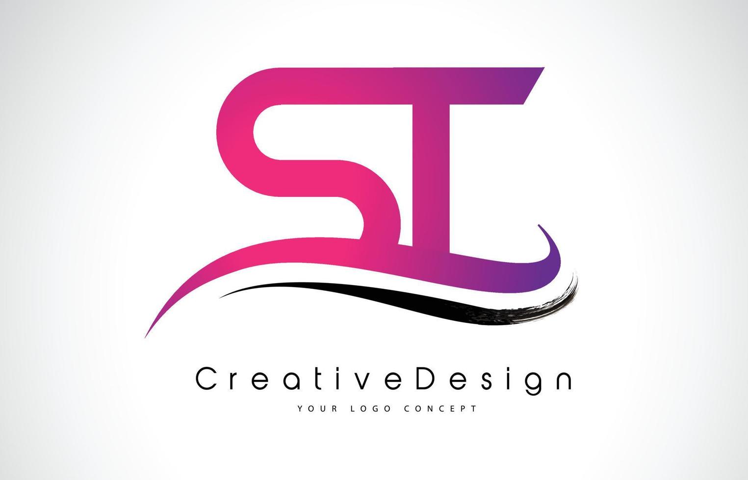 st st brev logotyp design. kreativ ikon moderna bokstäver vektor logotyp.