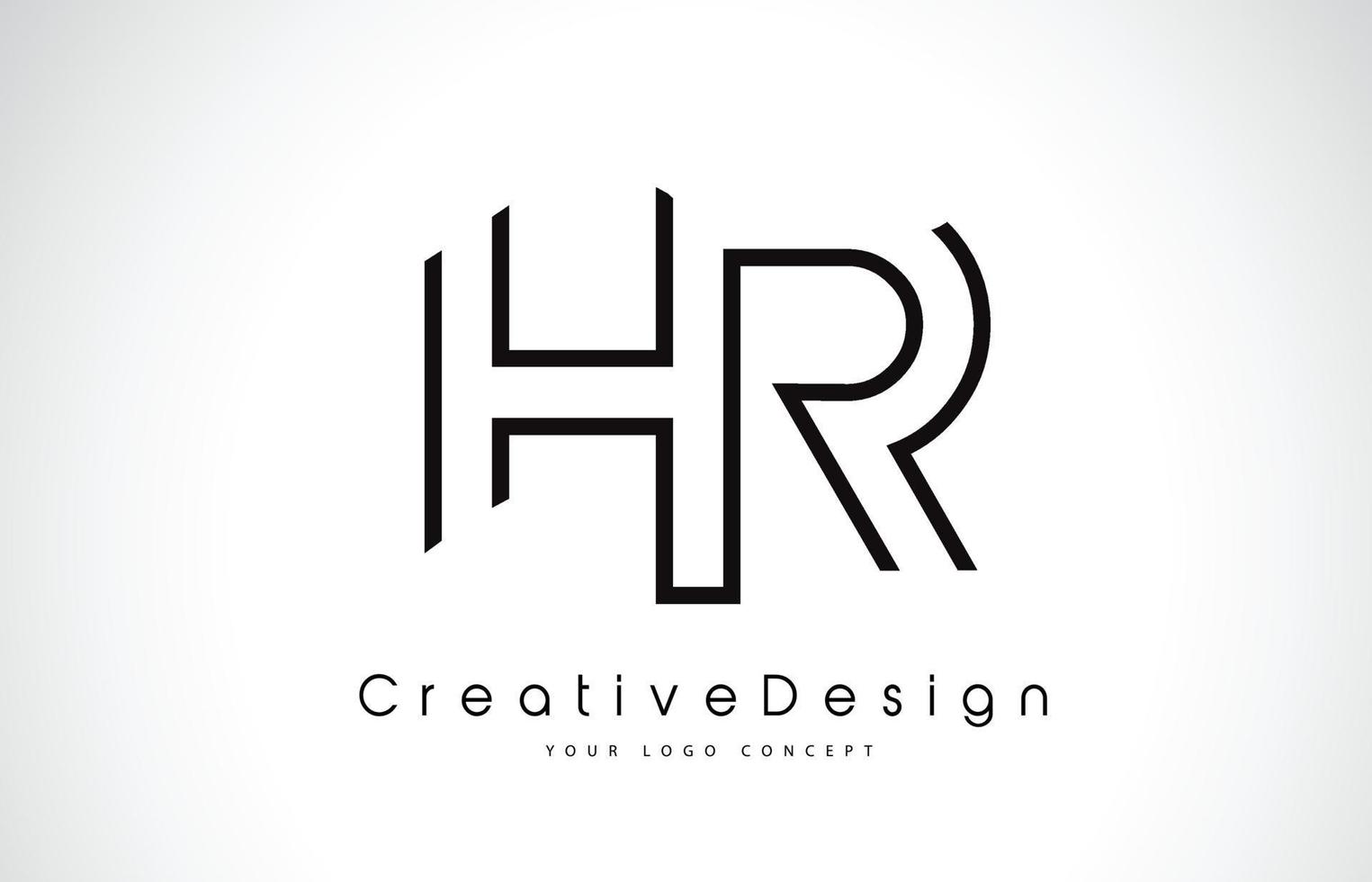 hr hr brief logo design in schwarzen farben vektor