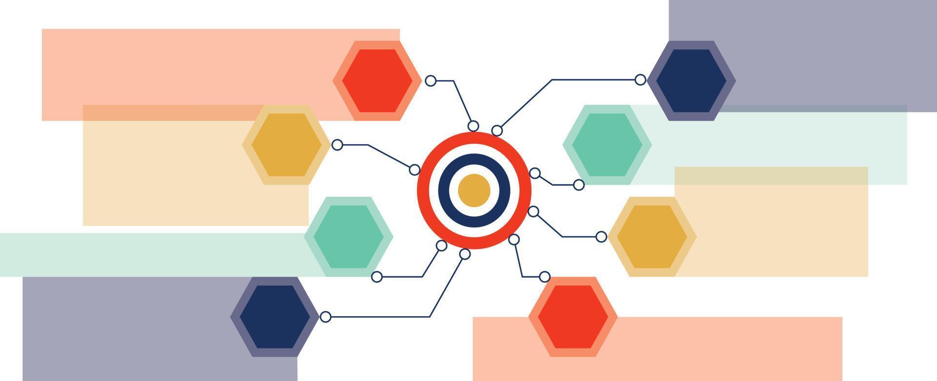 Infografiken zum Schreiben von Ideen, Erreichen von Zielen, Lösen von Problemen. für Büro, Schule, Geschäft. Board für Darts, Linien und Blöcke. flache Vektorillustration vektor