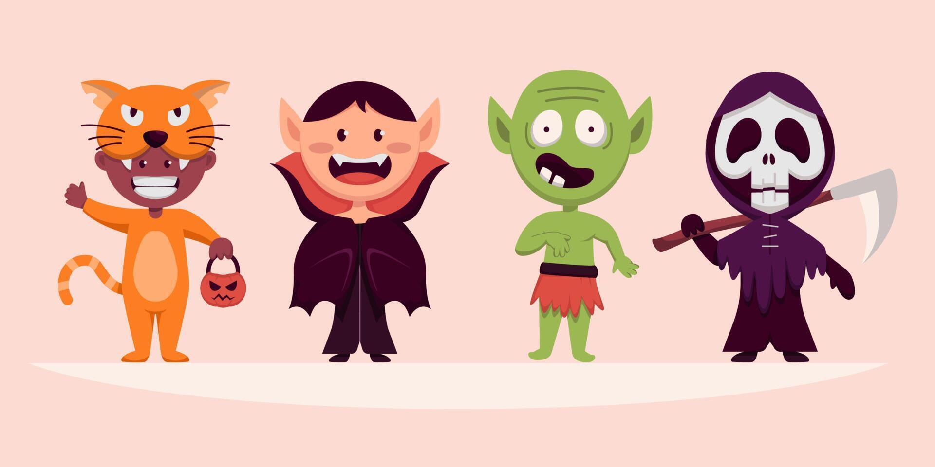 glad halloween monster karaktär för roman, berättelse och konstverk. vektor illustration platt stil för designer skapa banner, webbsida, kort eller roman.