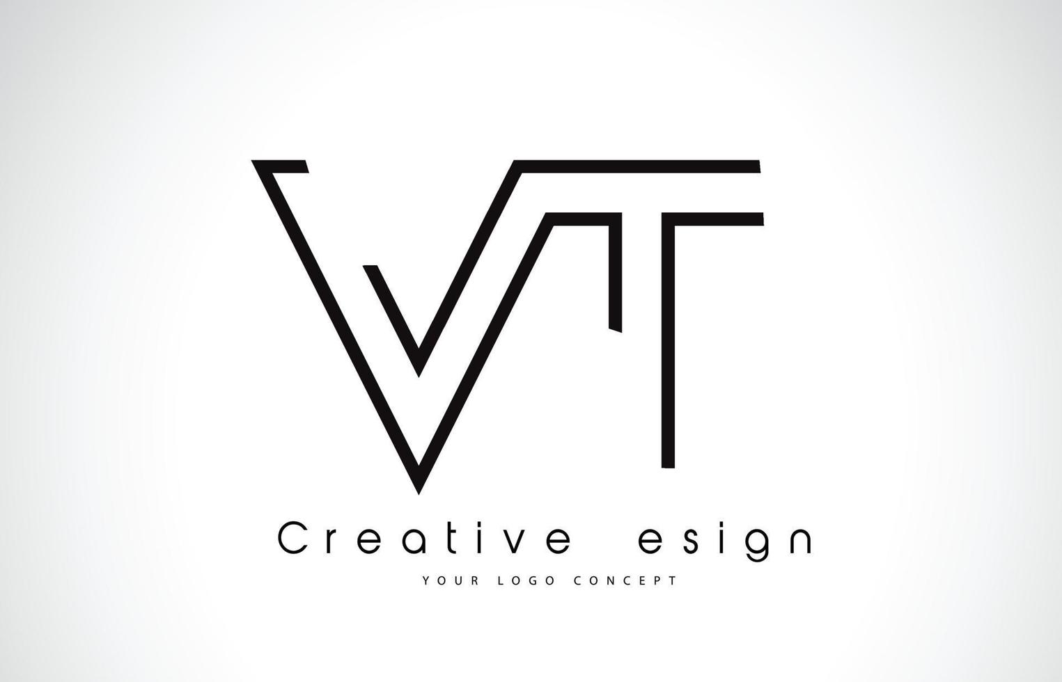 vt vt letter logo design i svarta färger. vektor