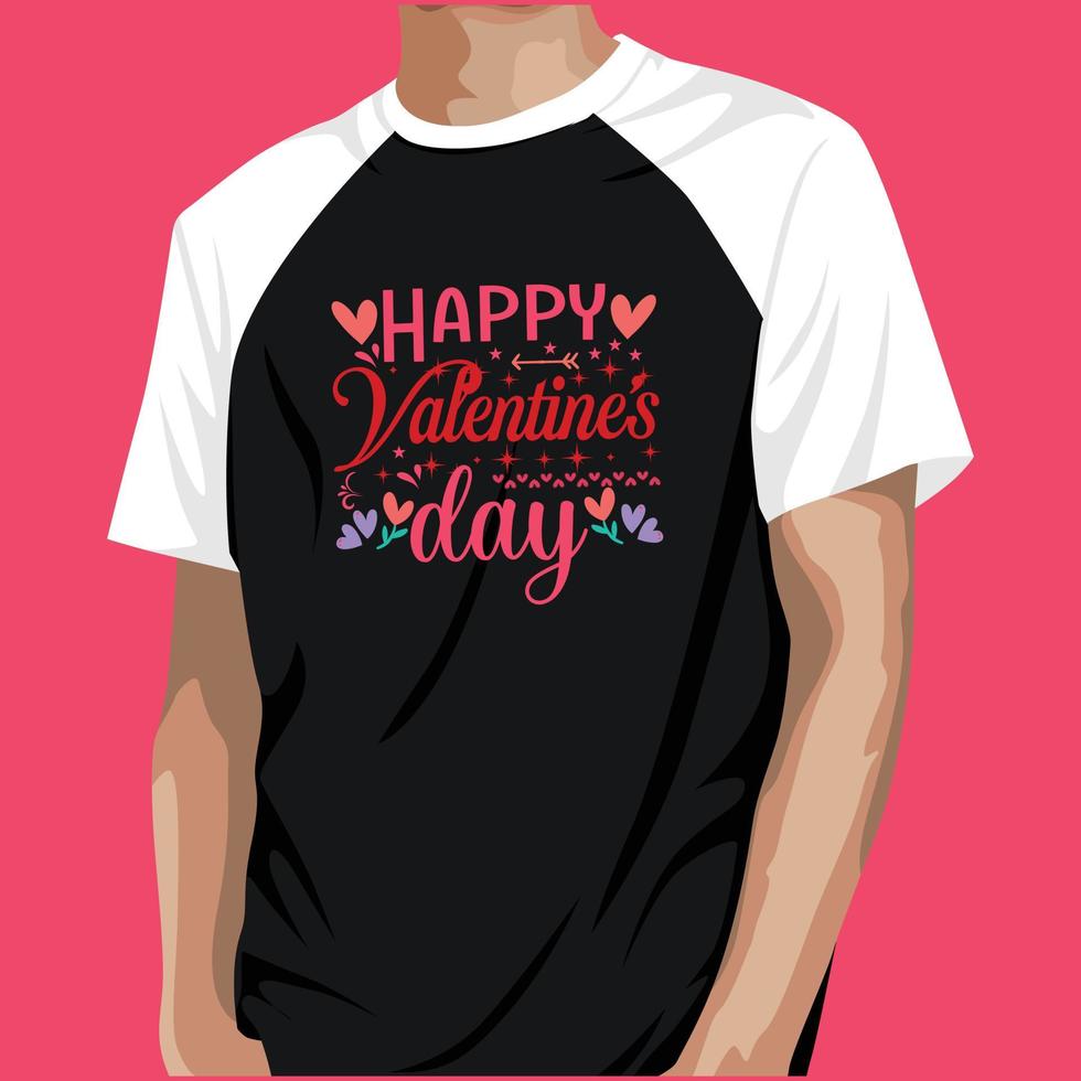 Happy Valentinstag T-Shirt Design kostenloser Vektor