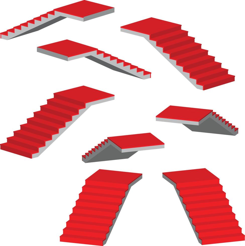 Illustrationsvektorgrafik von 3D-Treppen, die für die Innenarchitektur geeignet sind vektor