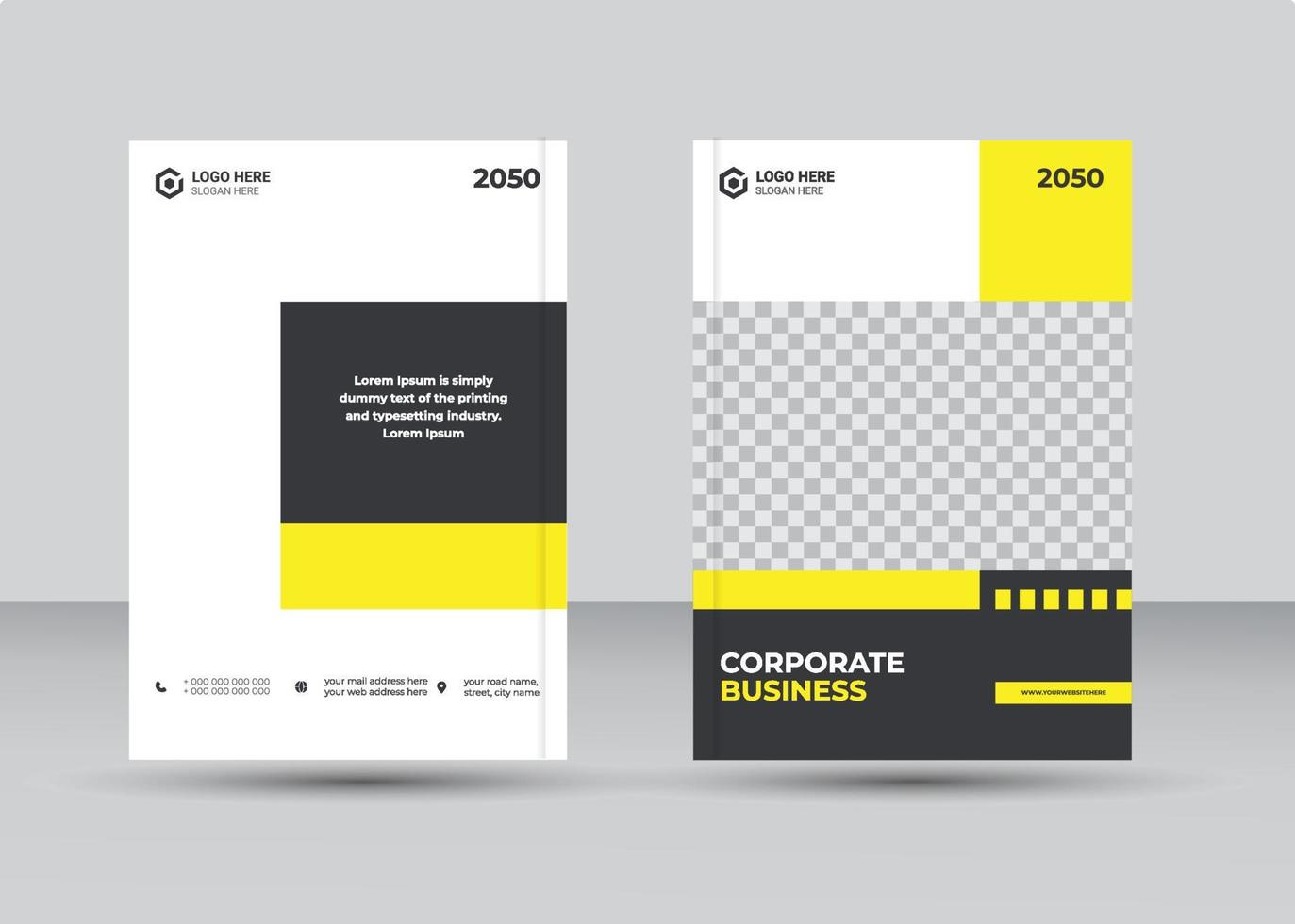 Unternehmensbroschüre oder Broschüren-Layout-Vorlage Jahresbericht-Cover-Design vektor