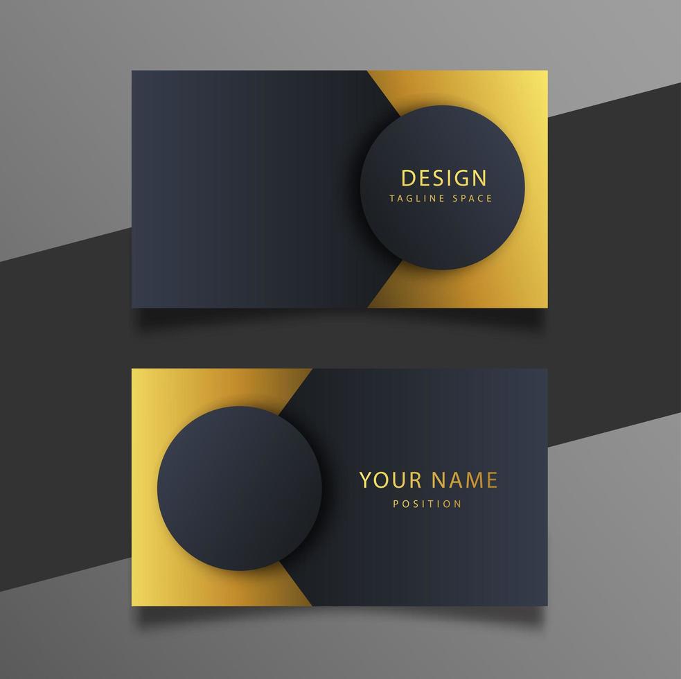 elegante minimale schwarze und goldene Visitenkartenvorlage. vektor