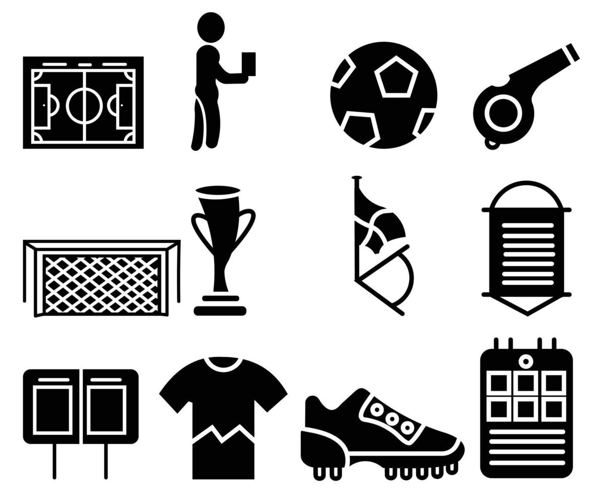 fotboll ikonuppsättning trendiga och moderna, fotboll symbol för ikon enkel tecken, fotboll ikon set platt vektorillustration. vektor