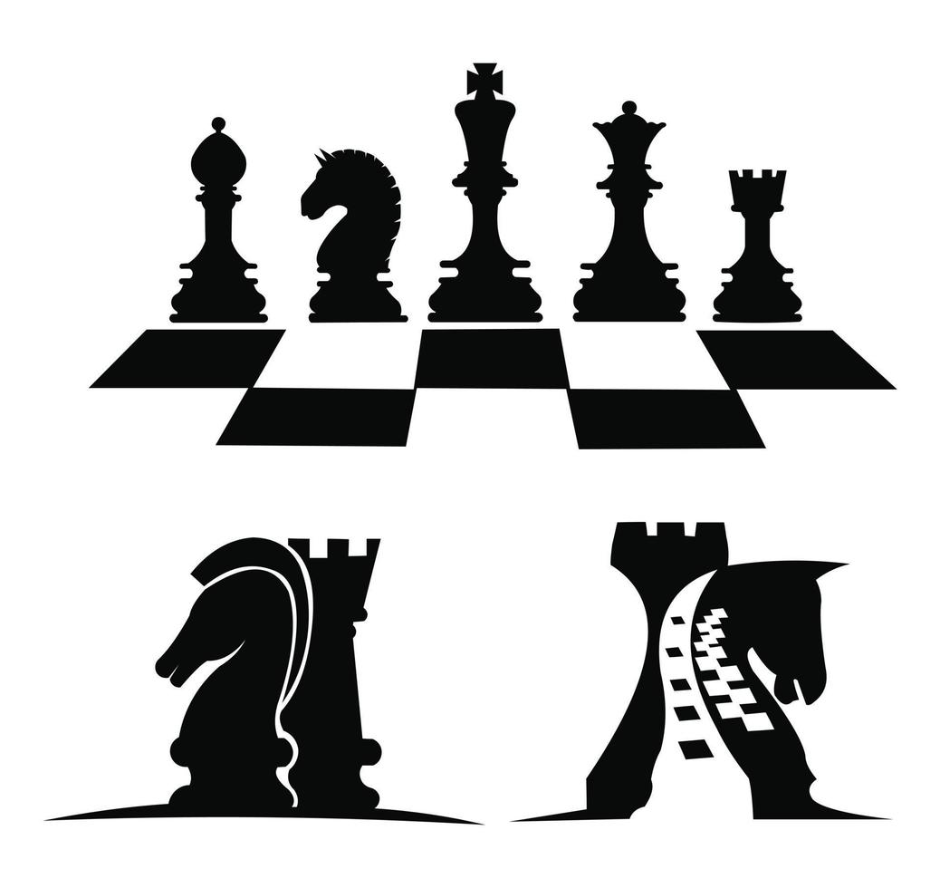 Schachfigurenlogo, einfaches Schachfigurenlogo für Webdesign isoliert auf weißem Hintergrund vektor