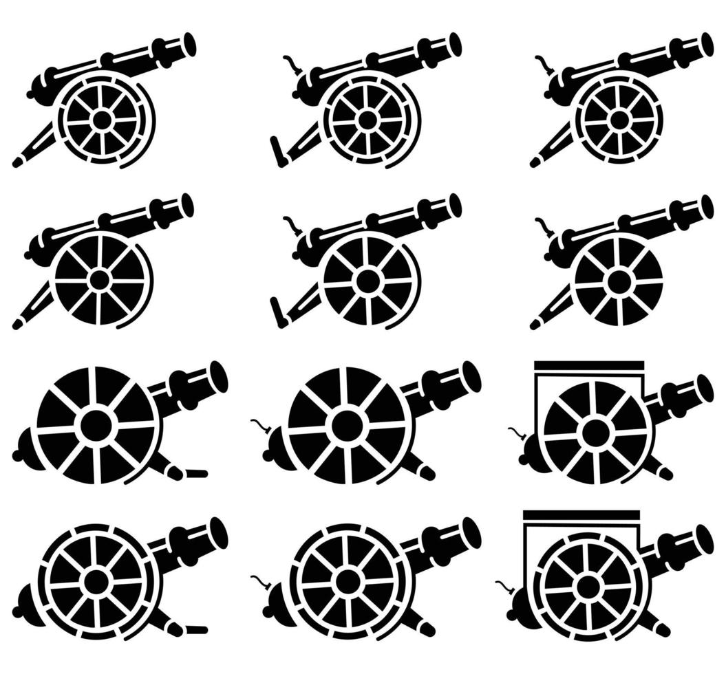 kanon artilleri logotyp design vektor ikon, museum kanon symbol lager vektor