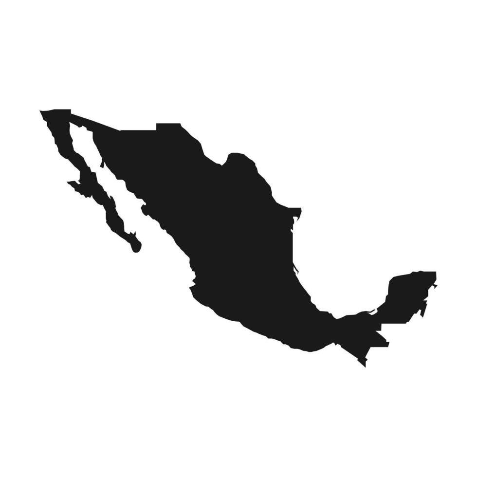 Mexiko Karte schwarzes Symbol Konzept. Mexiko-Karte flaches Vektorsymbol, Zeichen, Illustration. vektor
