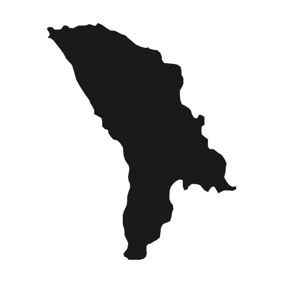 vektor illustration av den svarta kartan över Moldavien på vit bakgrund