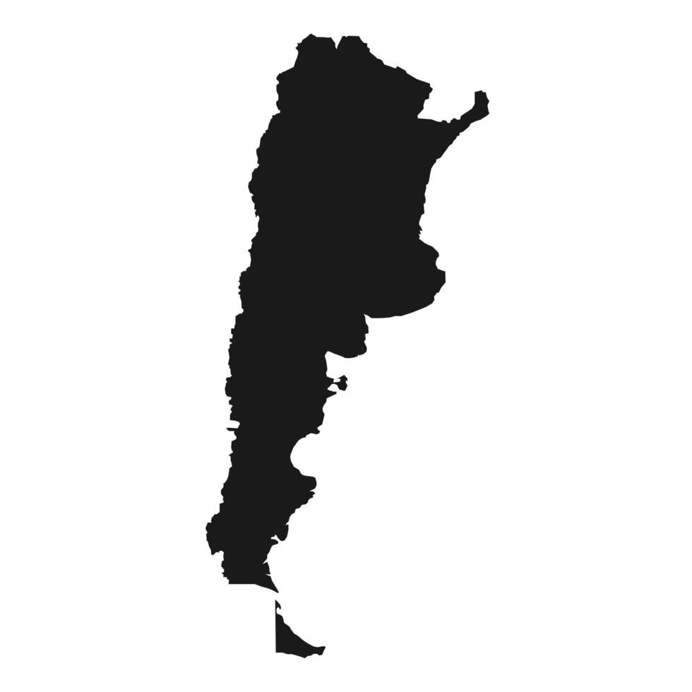 Argentinien schwarze Karte auf weißem Hintergrund vektor