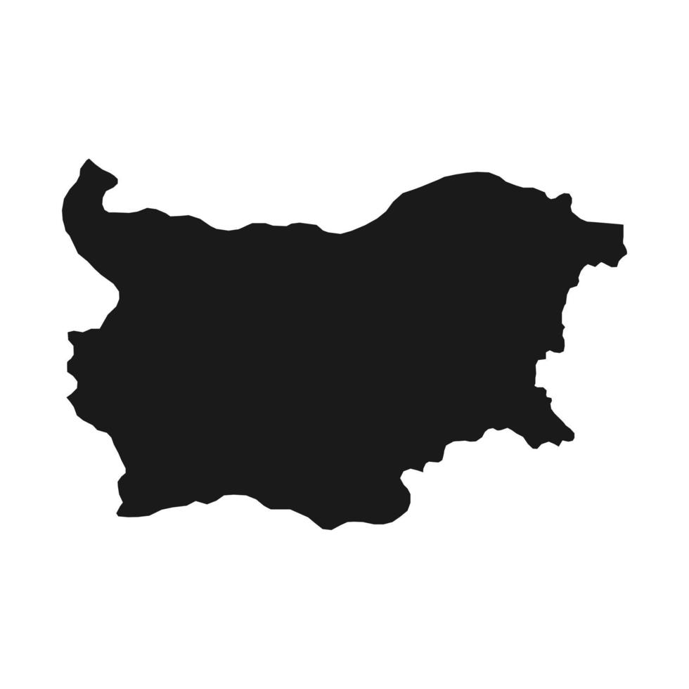 vektor illustration av den svarta kartan över bulgarien på vit bakgrund