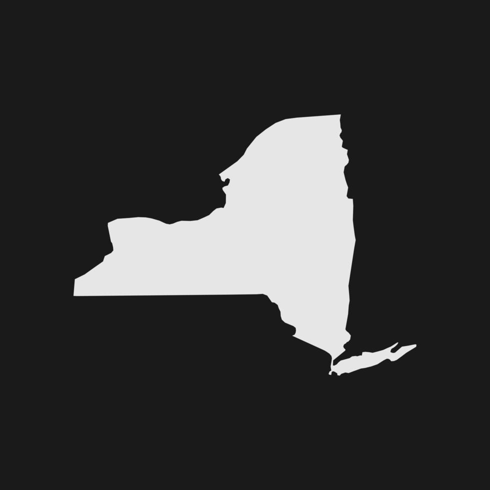 New York State Karte auf schwarzem Hintergrund vektor