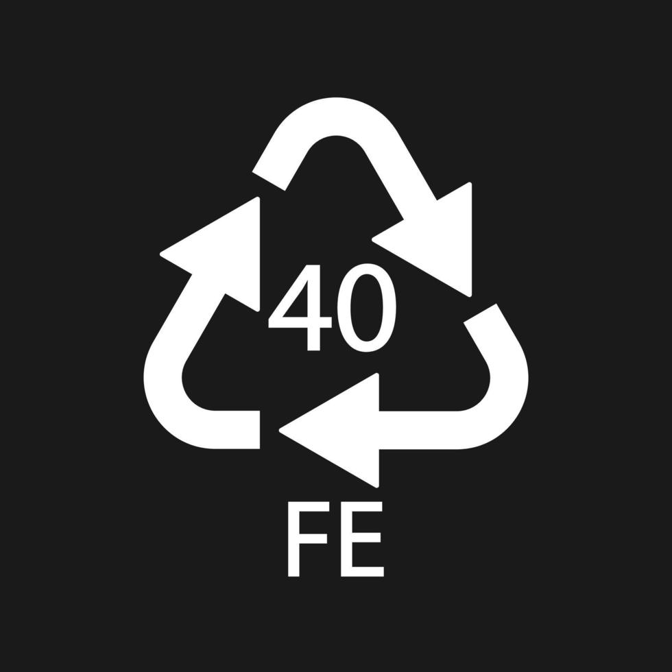 Plastikrecyclingsymbol Fe 40, Plastikverpackung. Vektor-Illustration vektor