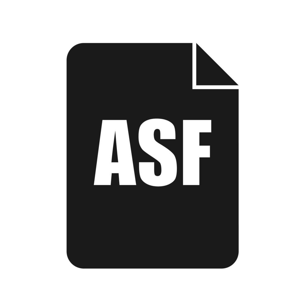 ASF-Dateisymbol, flacher Designstil vektor