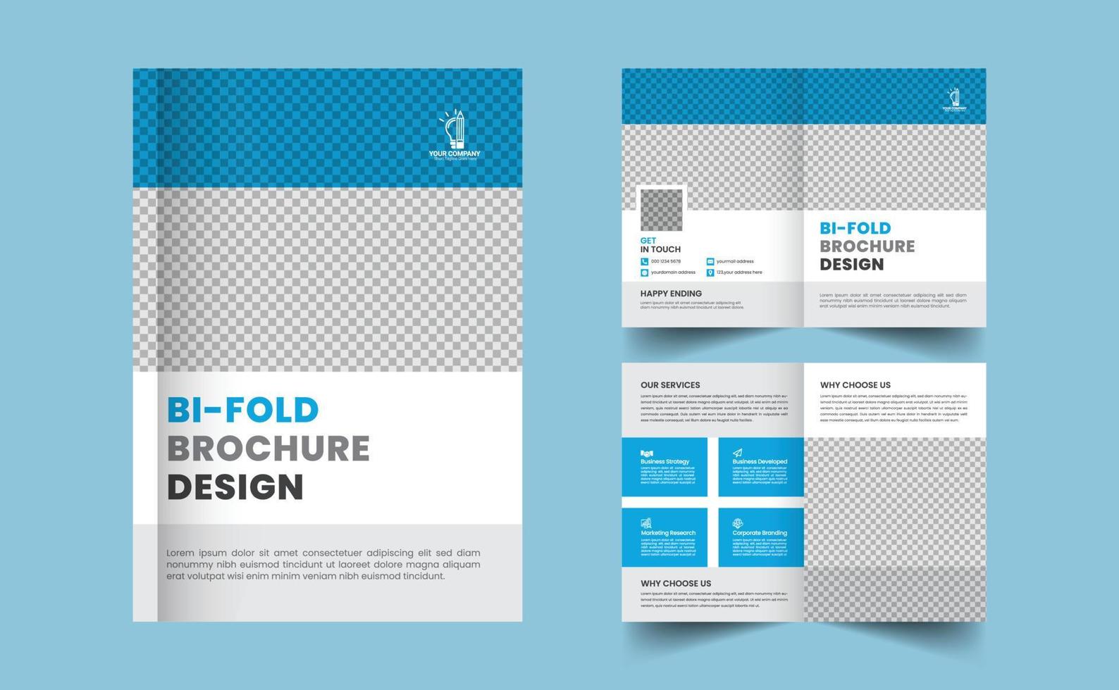 Business Bi-Fold-Broschüren-Design-Vorlage. Corporate Bifold Business-Broschüren-Designvorlage im A4-Format vektor