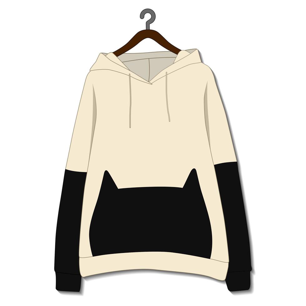kvinnlig hoodie mall isolerad på en vit bakgrund vektor