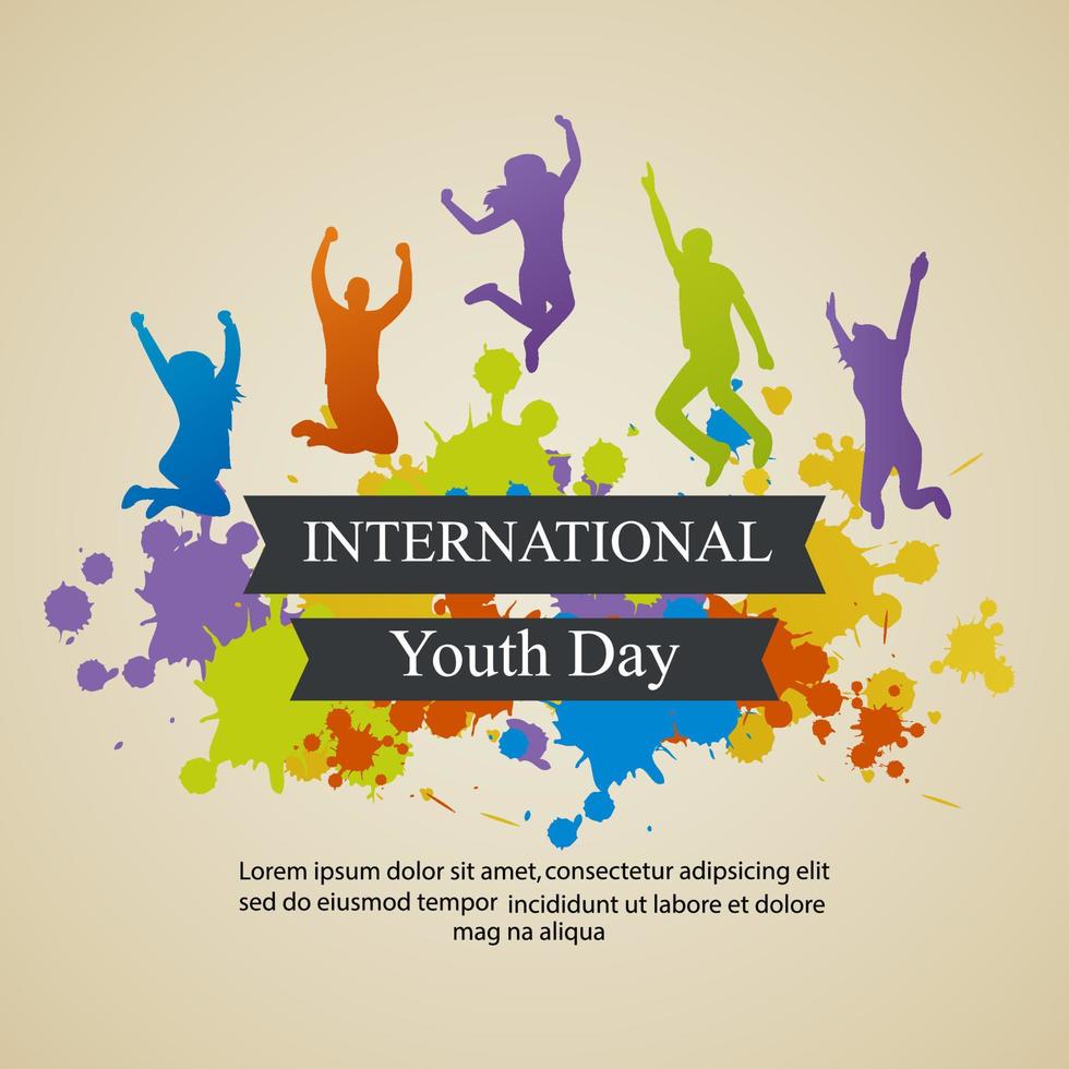 internationell bakgrund för ungdomsdagen vektor