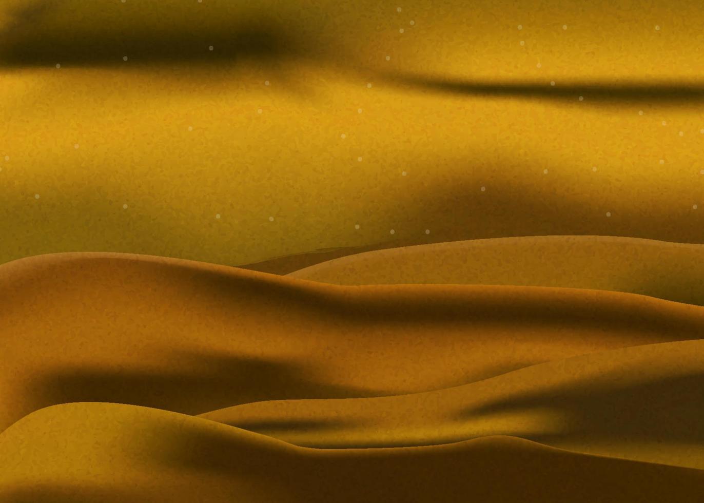 realistische wüstenlandschaft mit sonnenuntergang. schöne Aussicht auf realistische Sanddünen mit Sonnenuntergang. 3D-Vektor-Illustration der Sandwüste. vektor