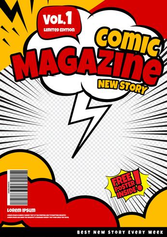 comic book sida mall design. Magazine cover vektor