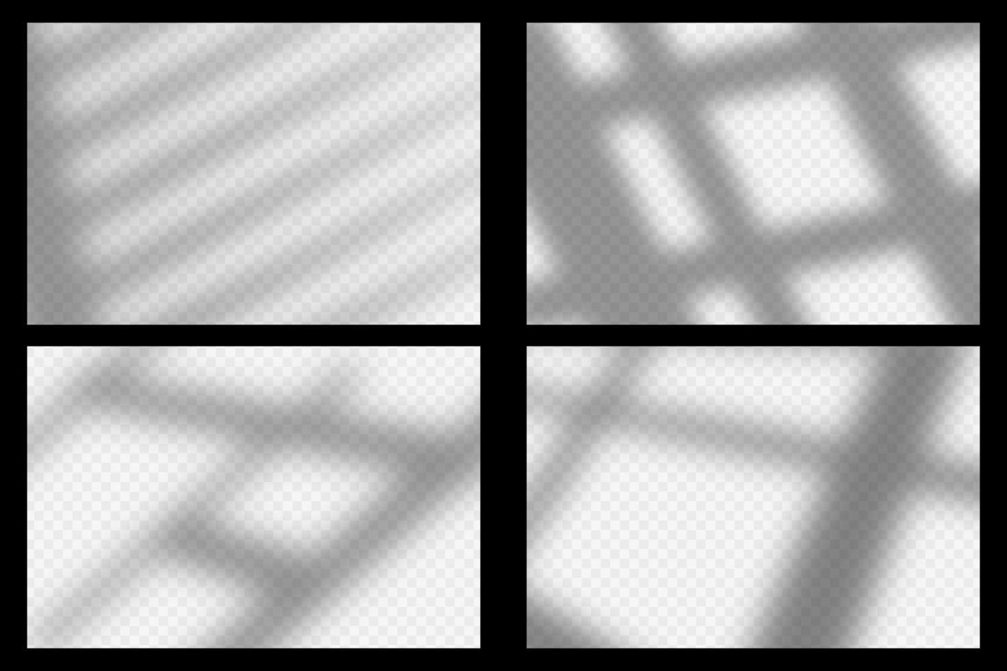 överlägg fönster effekt på mesh bakgrund. en uppsättning av fyra naturliga ljusscener. minimalistisk vektor fönsterramar suddiga banner mockup