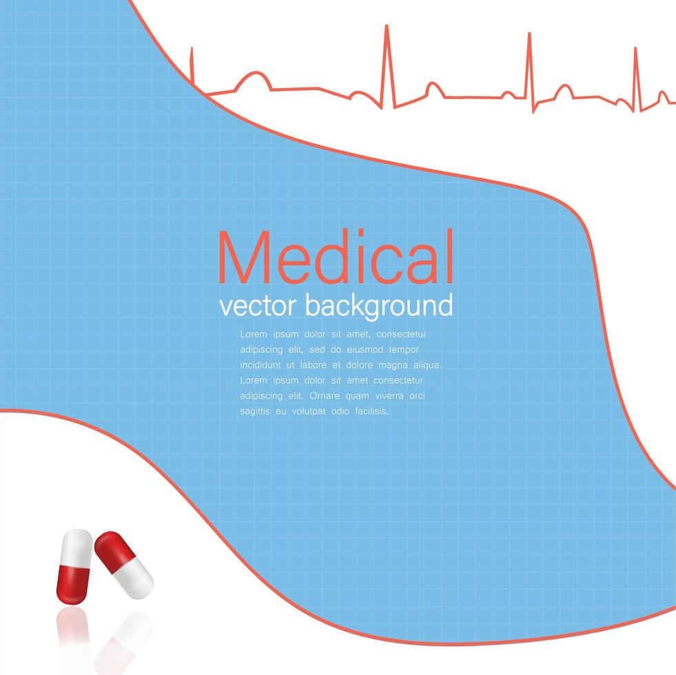 medizinische vorlage mit medizinausrüstung, vektorillustration. vektor