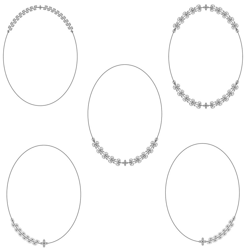 ovale Formgrenze, ovale Rahmenvektorillustration vektor