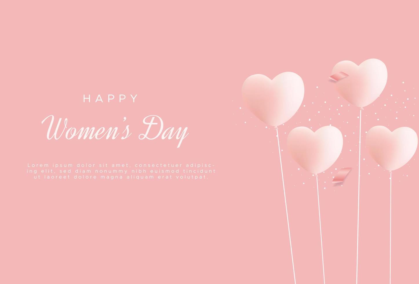 glad internationella kvinnodagen med kärleksballonger vektor