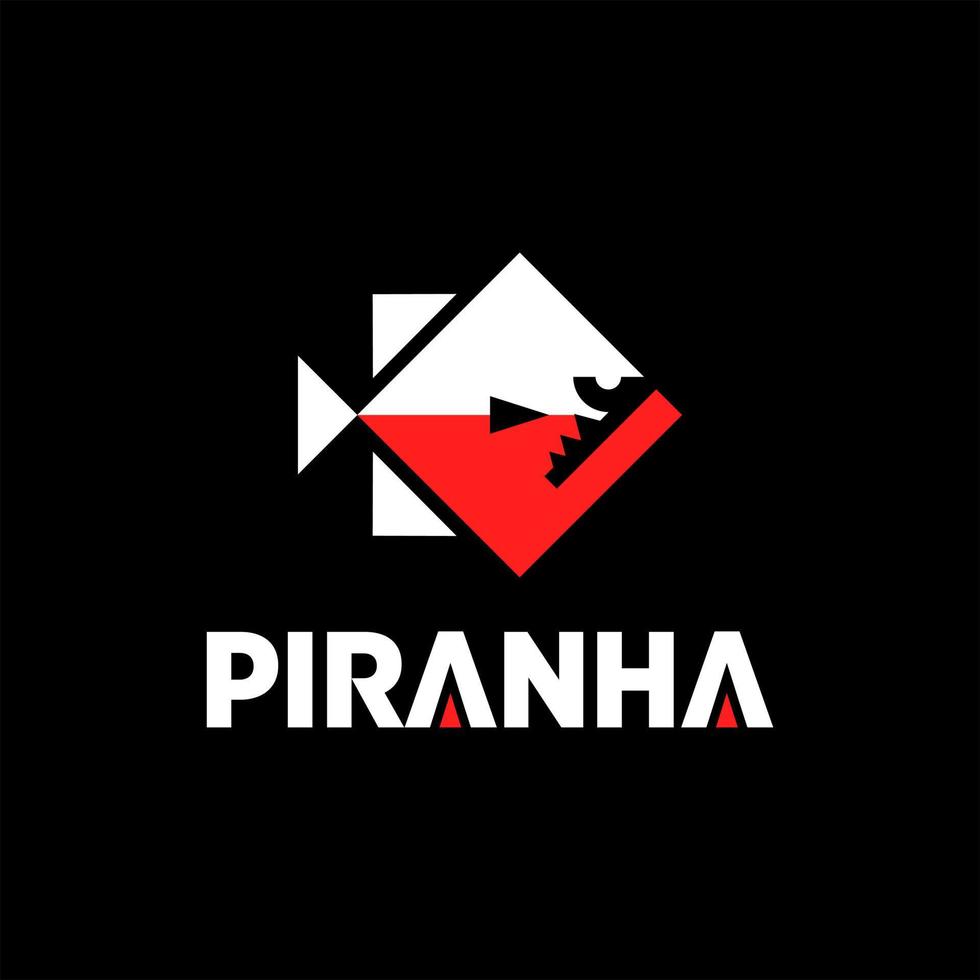 Piranha geometrisk fisk vektor