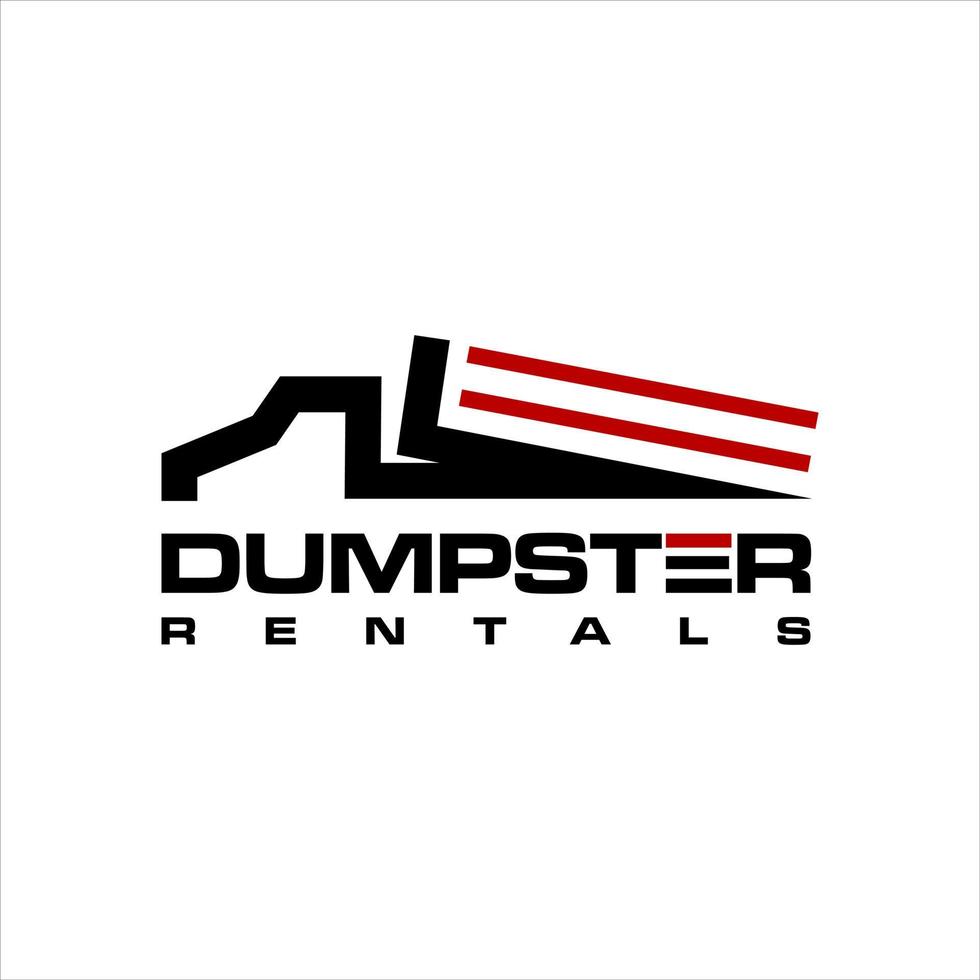 dumpster logotyp design dump truck vektor