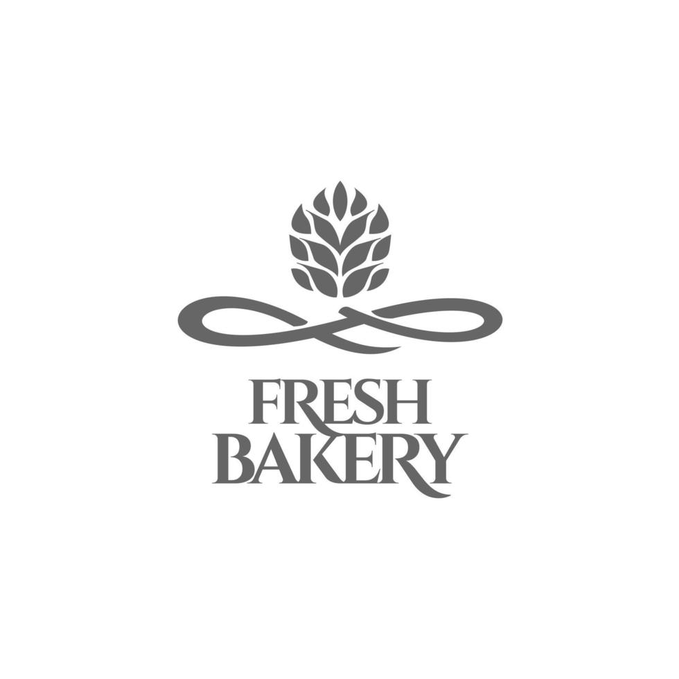 enkel bageri logotyp design korn vektor