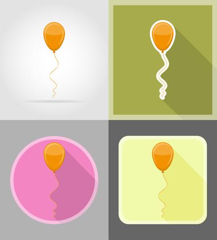 orange ballong platt ikoner vektor illustration