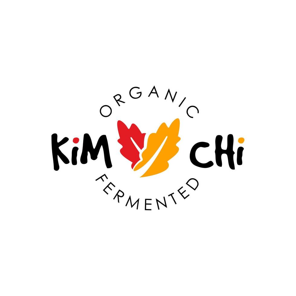 Bio-Kimchi die gesunde traditionelle hausgemachte Lebensmittelgrafik vektor